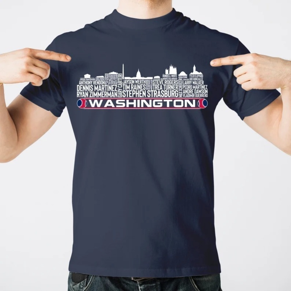 Washington Baseball Team All Time Legends Washington D.C Skyline Shirt